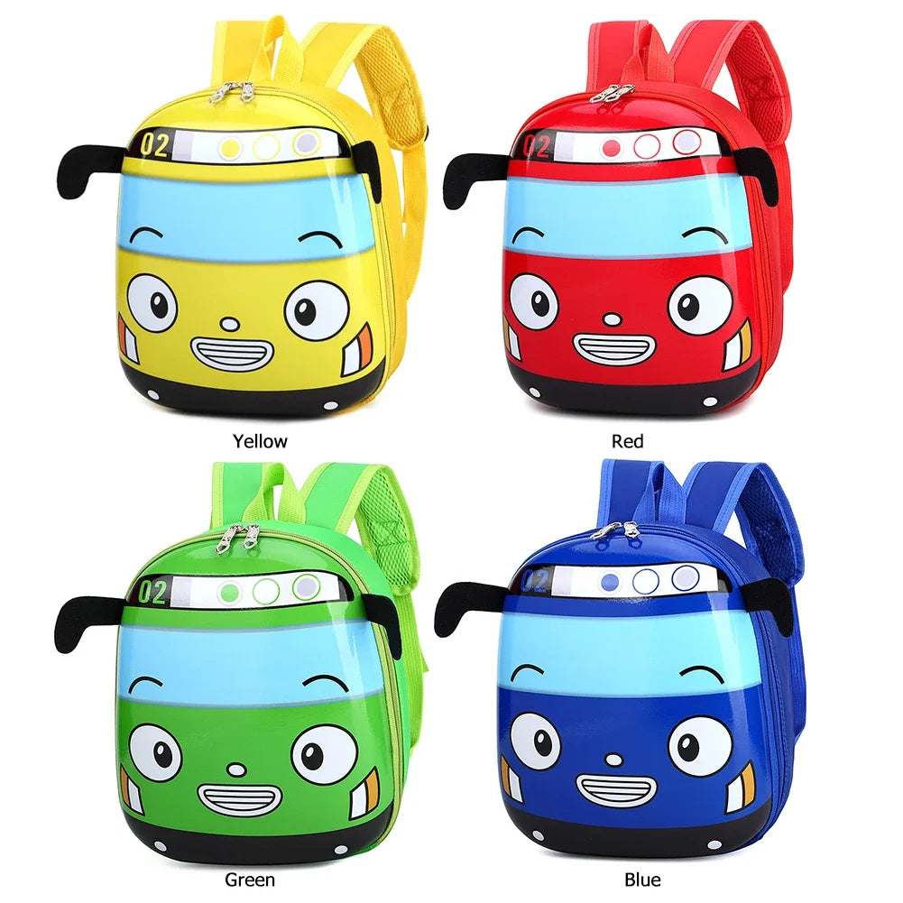 Cute 3D Cartoon Bus Kindergarten Children School Bag Backpack Girls Boys Satchel Zpaxo