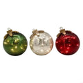 Glass Christmas Tree Ornament LED Lights Battery Powered Festival