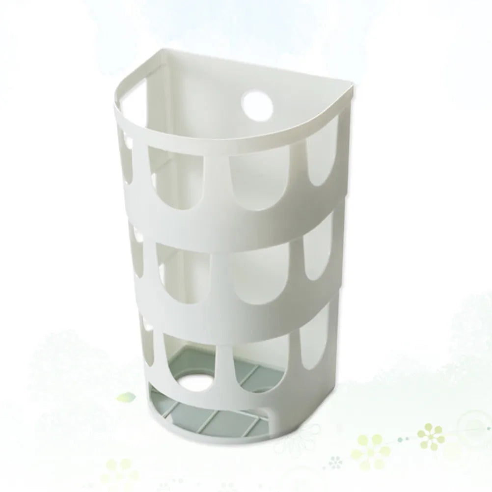 Garbage Bag Storage Box White Wall Mounted Hollow Design Adhesive Zpaxo Grey
