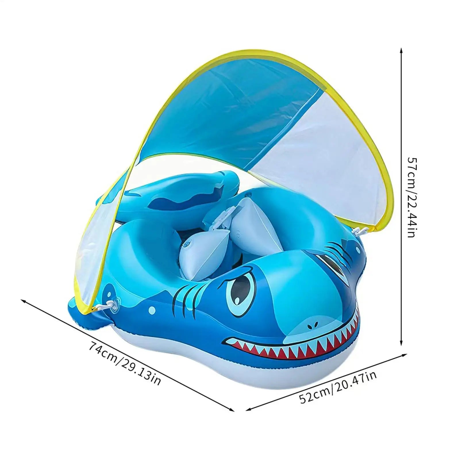 Kids Floats For Pool Inflatable Swimming Ring With Sun Shade Floating Water Chair For Boys Girls Ages 6-48 Months Outdoor River Zpaxo