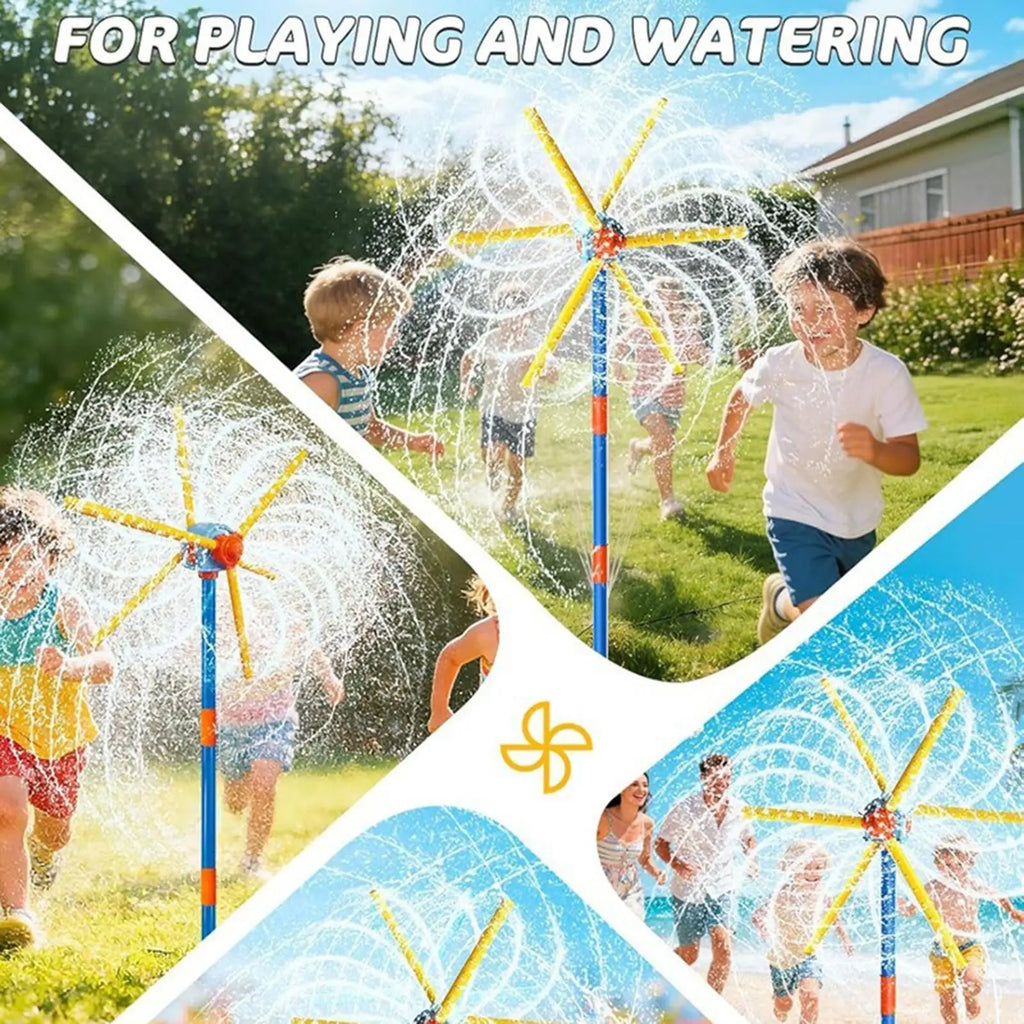 Kids Sprinkler Windmill Fun Sprinkler With 54-nozzle Spring Outdoor Toys For Summer Backyard Yard Garden Park Activities Zpaxo