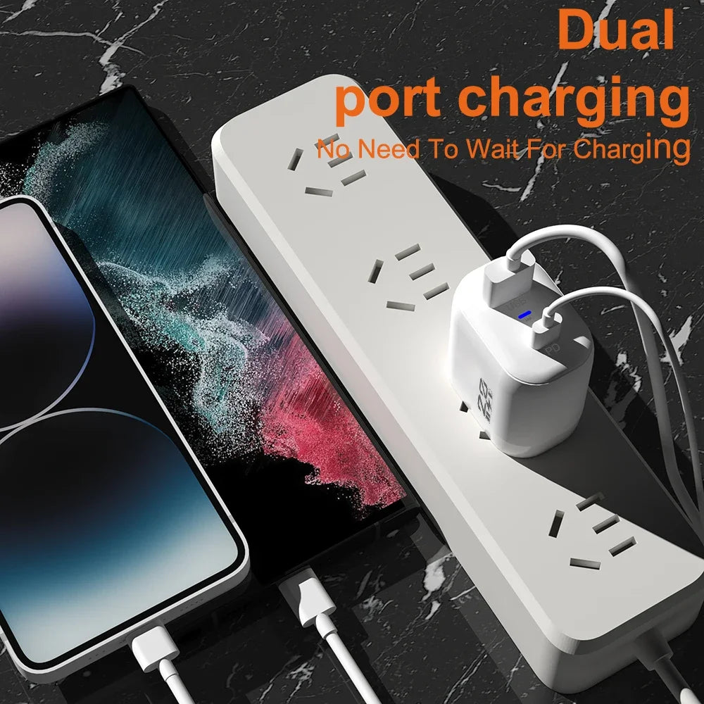 20W USB-C PD Fast Charger Dual Port Wall Adapter EU US Plug USB-C Wall Charger Zpaxo