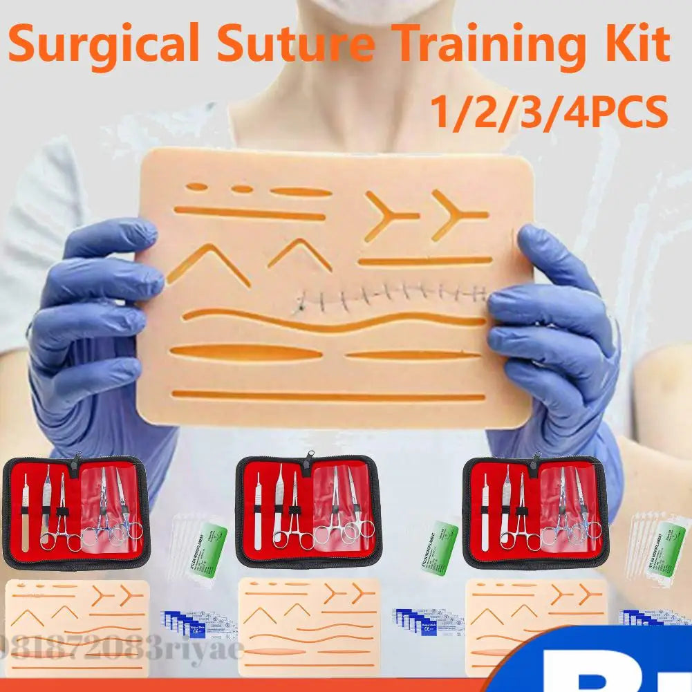 4-1set Simulation Wounds Suture Training Pads Human Traumatic Skin Model kit for Medical Student Suture Laboratory Equipments Zpaxo