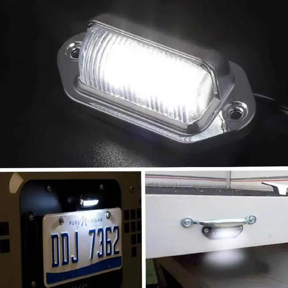 Waterproof LED License Plate Light 12V-24V Durable Side Lamp Step Zpaxo