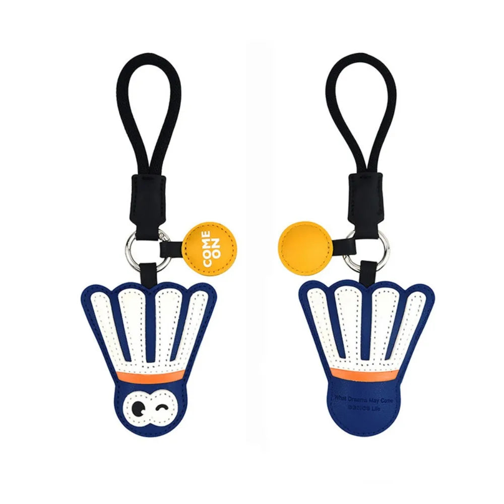 Anti-lost Table Tennis Leather Pendant Hand-sewn Badminton Cartoon Keychain Simple Wrist Strap Racket Pendants Zpaxo Style A