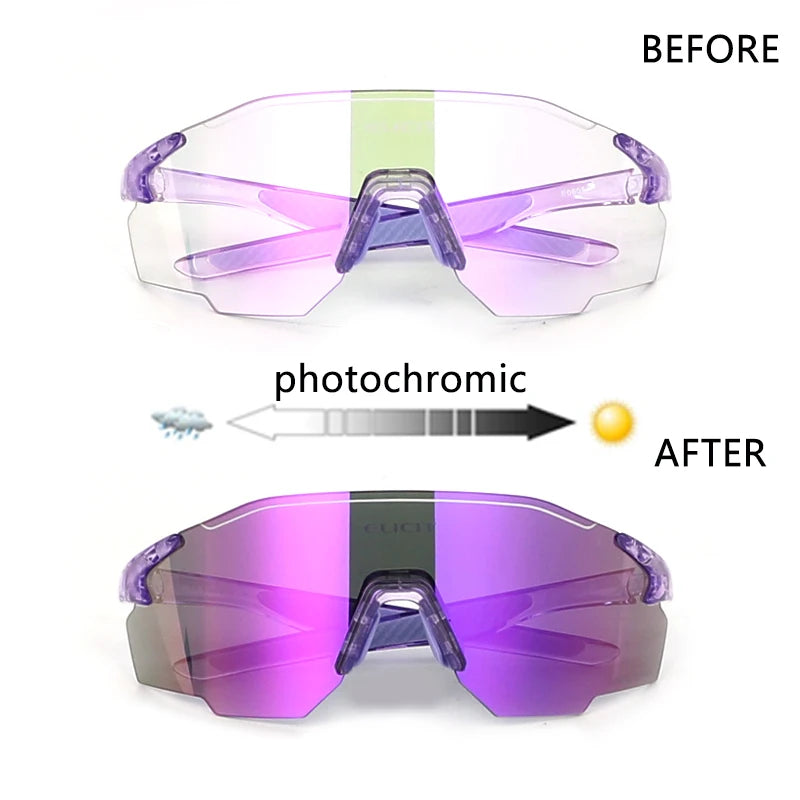 ELICIT New Photochromic Women Men Cycling Glasses MTB Road Bike Riding Sunglasses UV400 Outdoor Sports Goggles Bicycle Eyewear Zpaxo