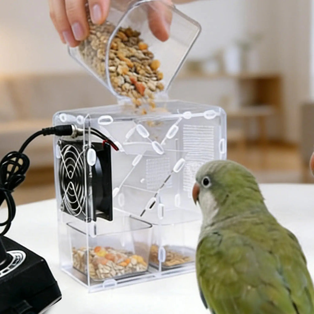 Electric Detachable Bird Food Shell Remover Clear Sifter Finch