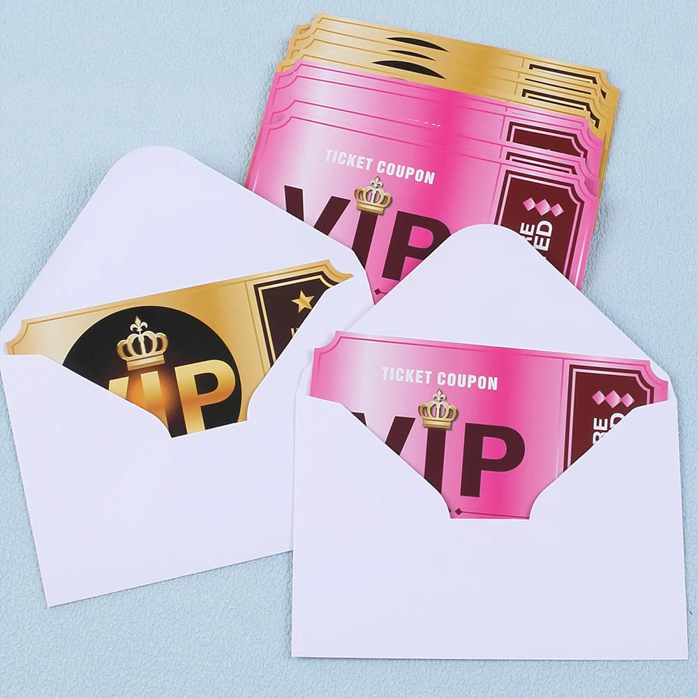 2/12/24Pcs Party Invitations Cards With Envelopes Theme Party Birthday Celebration Movie VIP Party Invitations Zpaxo