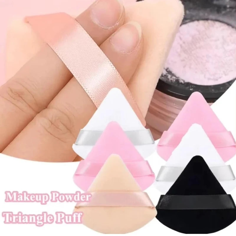 Velvet Triangle Powder Puff Set – Soft Makeup Sponge for Face