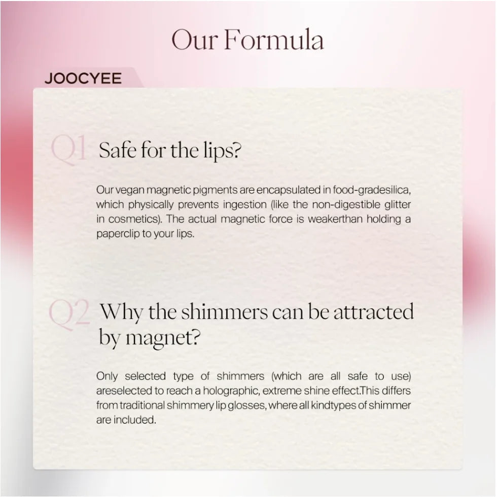 JOOCYEE Magneglow Lip Gloss Cat Eye Lip Effect Long-Lasting Non-Sticky Moisturizing Plumping Shine Original Makeup Cosmetics Zpaxo
