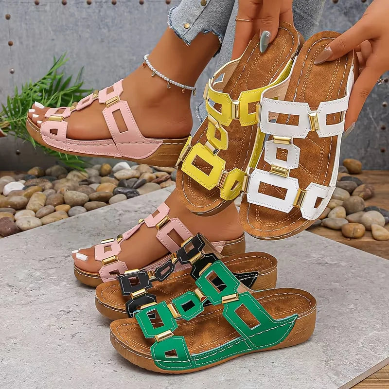 Women Sandals Roman Open Toe Beach Slippers Summer Wedges Comfortable