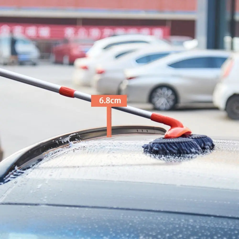 Double Brush Head Car Washer Mop Long Handle Three-section Telescopic Zpaxo