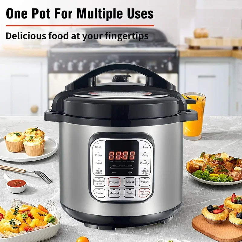 5L Electric Pressure Cooker Stainless steel Smart Multicooker for Kitchen Slow Cooker Rice Cooker Steam Pot Food Warmer 220V Zpaxo