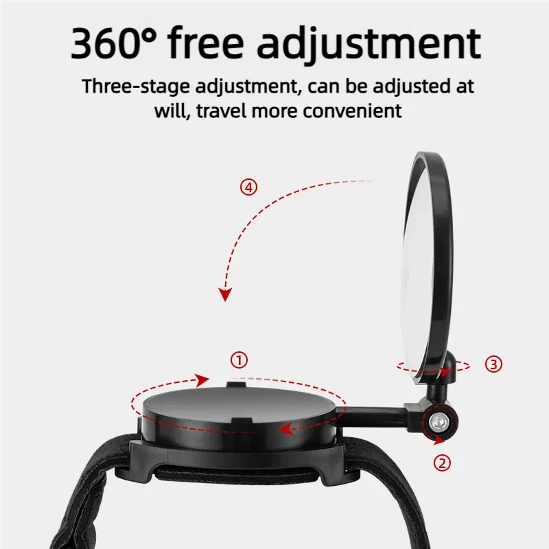 360-Degree Rotatable Bicycle Mirror Rearview Wristband Rear View Arm Back Wrist Strap Motorbike Rear Reflector Riding Equipment Zpaxo