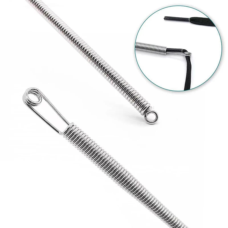 Bendable Spring Threading Tool Stainless Steel Drawstring Threader Zpaxo