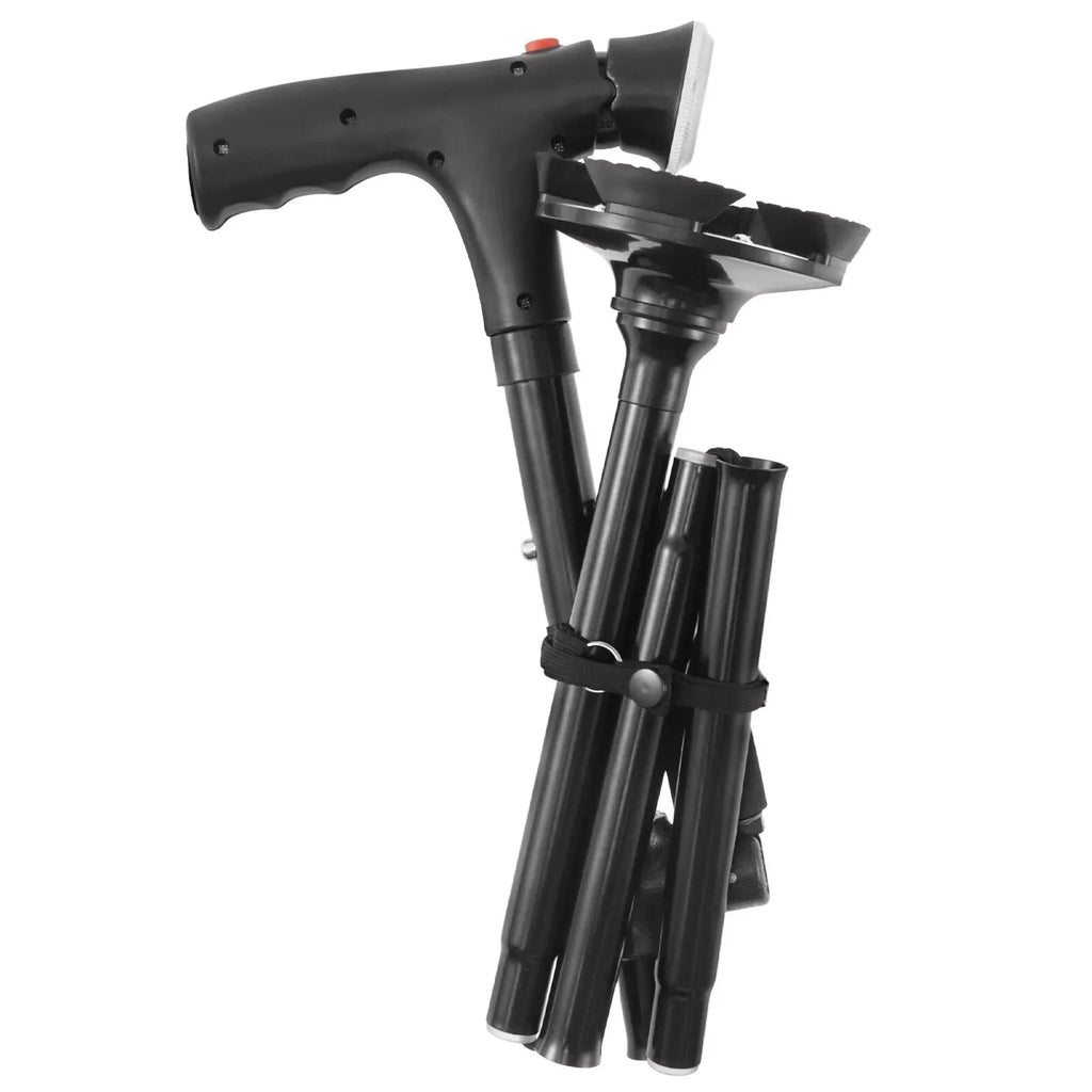 Collapsible Telescopic Folding Cane Elder LED Walking Trusty Sticks