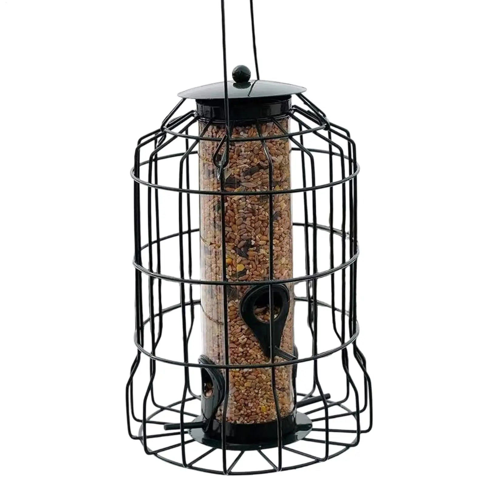 Bird Feeder 4-Port Weatherproof Squirrel Proof Metal Large Bird Feeder Outdoor Hangable for Watching Hummingbird Finch Chickadee Zpaxo Default Title