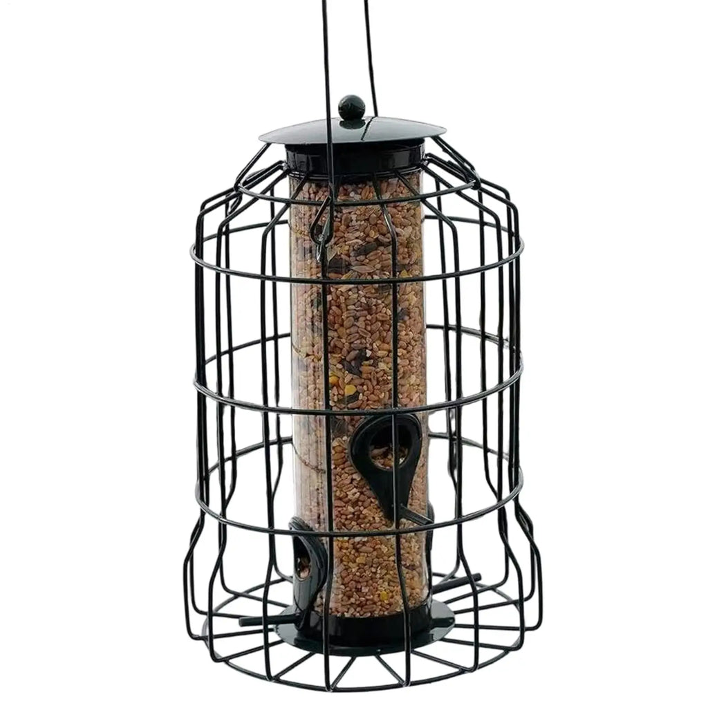 Bird Feeder 4-Port Weatherproof Squirrel Proof Metal Large Bird Feeder Outdoor Hangable for Watching Hummingbird Finch Chickadee Zpaxo Default Title