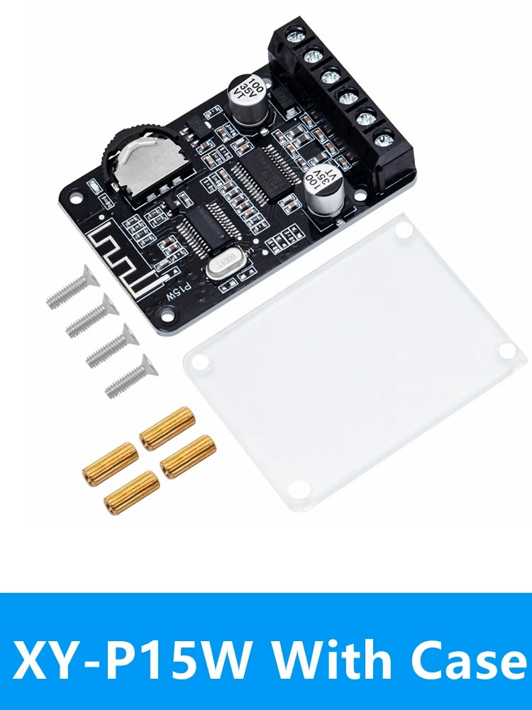 10W 15W 20W Bluetooth 5 0 Stereo Digital Amplifier Board 12V 24V Zpaxo XY-P15W With Case