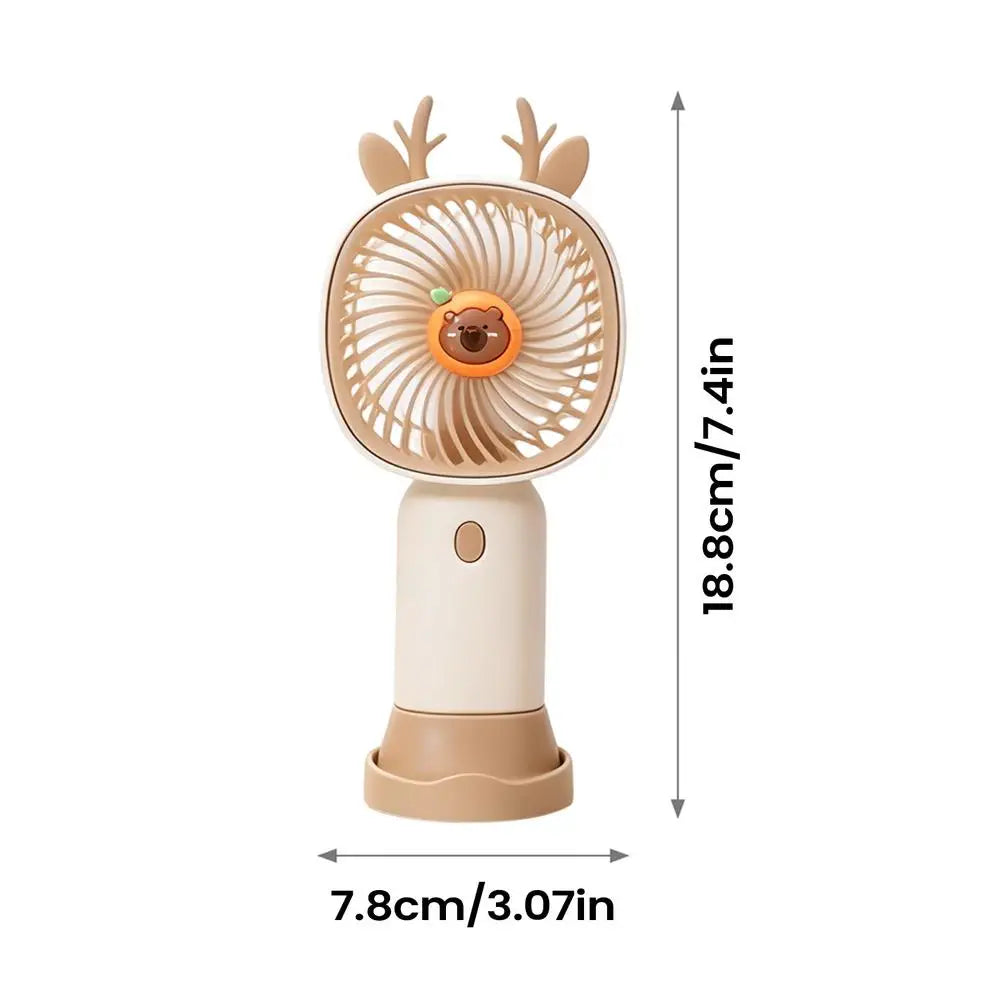 Portable Fan Rechargeable 3 Speed Cartoon Handheld Mini Cute USB Desk Zpaxo C