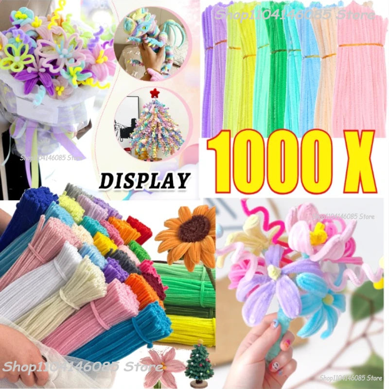 Cleaner Pipe Cleaners for Crafts Creative Chenille Stem Wire Pipe Cleaners Creative Leisure Hobby Diy Plush Stem Twisted Stick Zpaxo