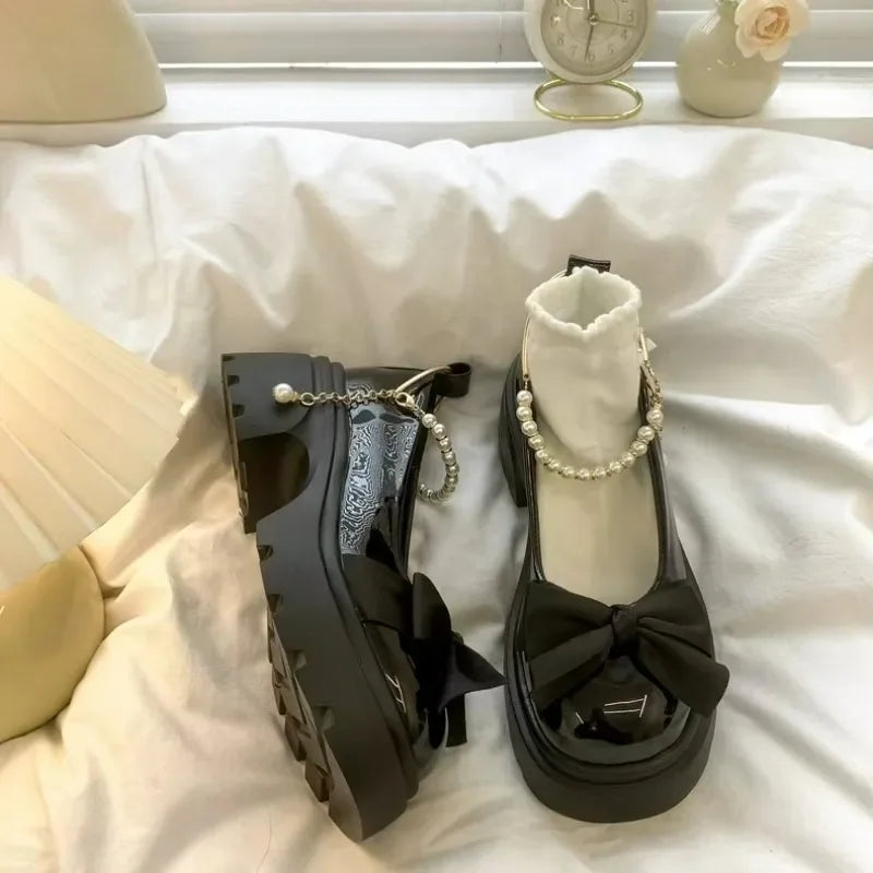 2025 New Women Loafers Spring Mary Jane Shoes Women French Style Thick Heel High Heels Soft Bottom Lolita Shoes Zapatos De Mujer Zpaxo