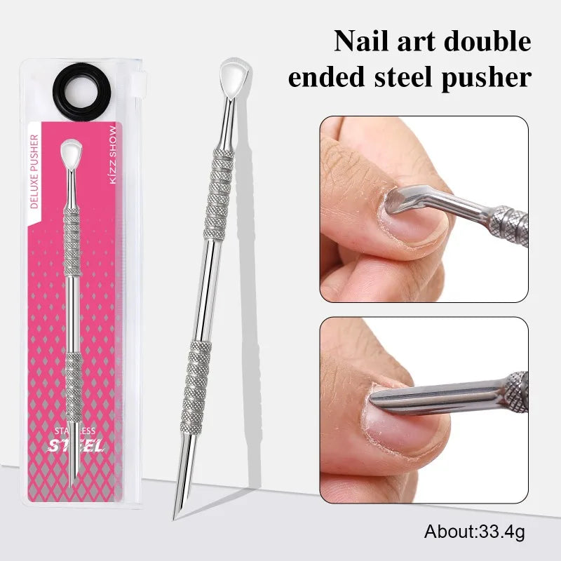 Nail Circle Beveled Head Cuticle Pusher Stainless Steel Art Sanding Zpaxo 08