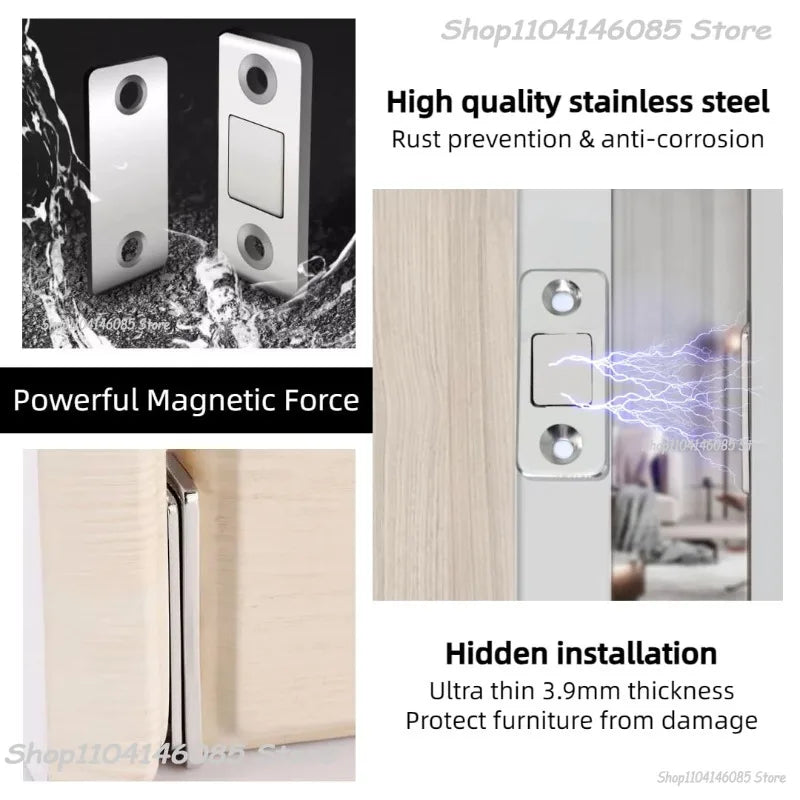 20/1Set Self Adhesive Magnetic Cabinet Catches Invisible Magnets Door Stopper Patch Furniture Drawer Window Door Closer Latch Zpaxo