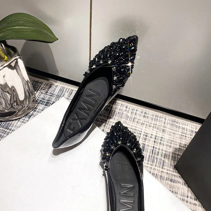 Flat Shoes for Women Pointed Toe 2025 Spring and Autumn Shallow Mouth Silver Soft Women's Plus Size Women Shoes Zapatos De Mujer Zpaxo