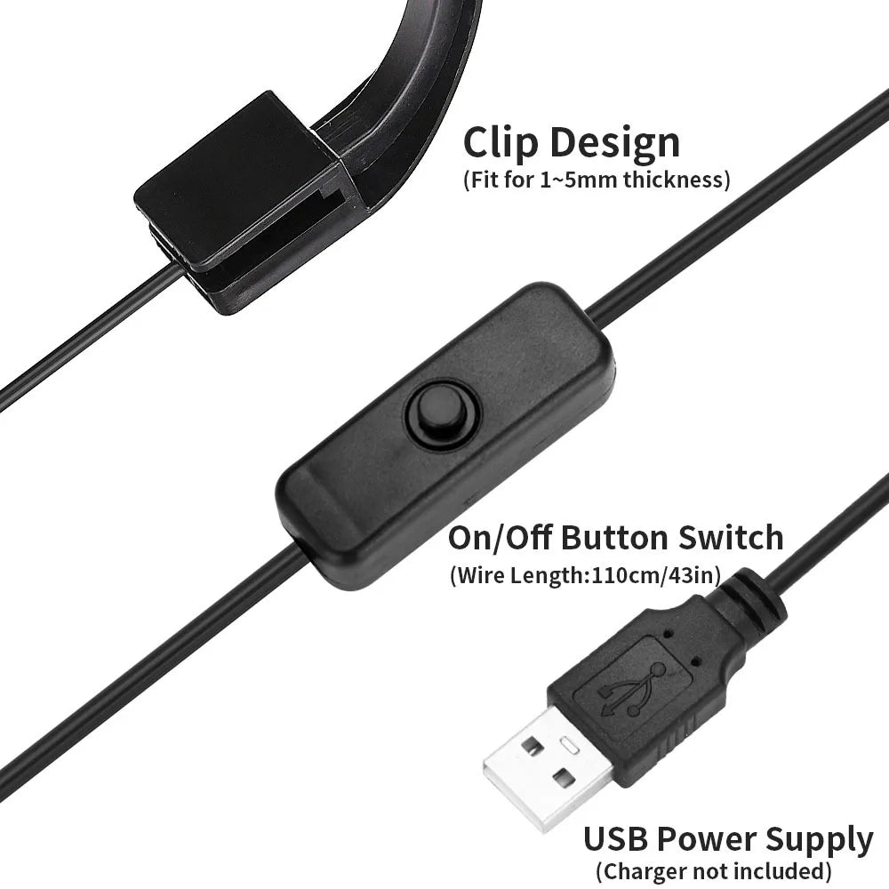 USB Charging Small Fishbowl LED Light Separate Power Switch