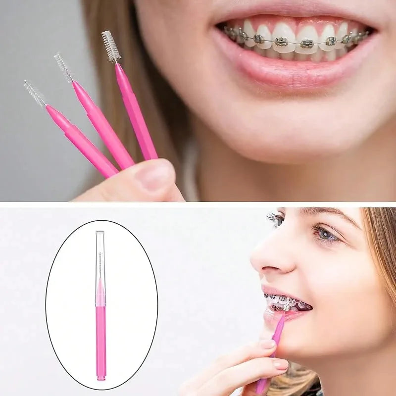 100-Pack Interdental Brush Picks – Dental Flosser Tooth Cleaner Interdental Brush Picks Zpaxo