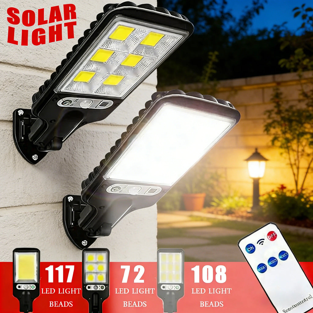Solar Powered Security Lights 108LED Outdoor Wall Lamp with 3 Modes PIR Motion Sensor Waterproof for Outdoor Yard Fence Path Zpaxo