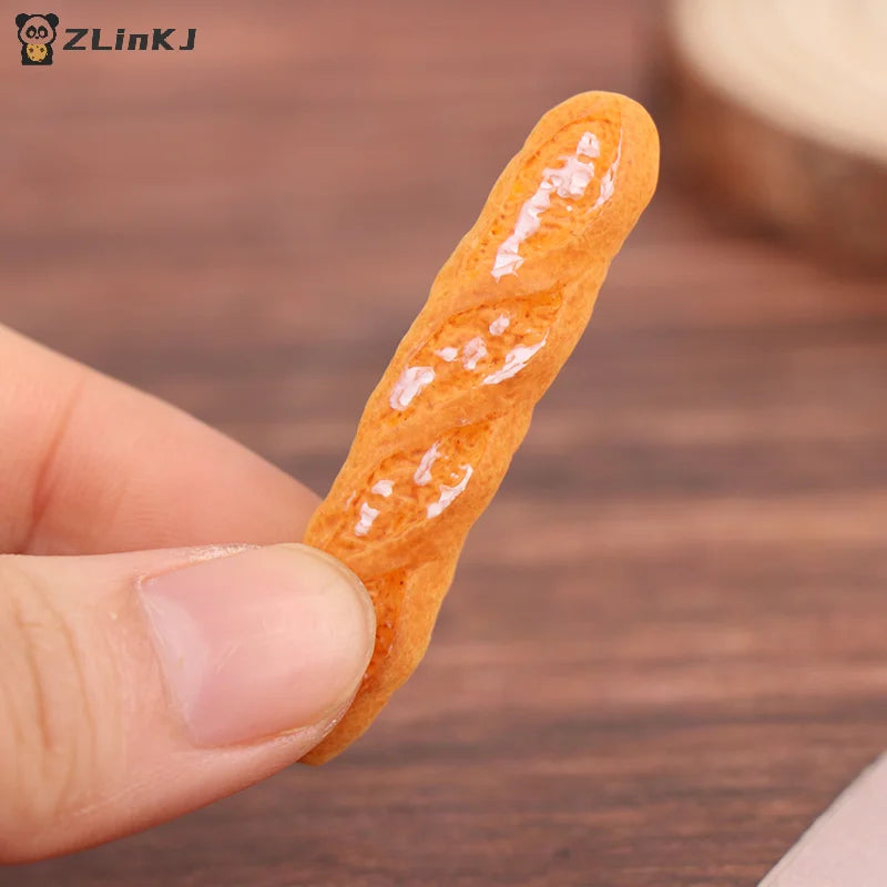 ▶1 Set Fake Croissant Mini Food Bread Ornament Miniature 1:12 Dollhouse Decor Furniture Toys Dollhouse Accessories Zpaxo