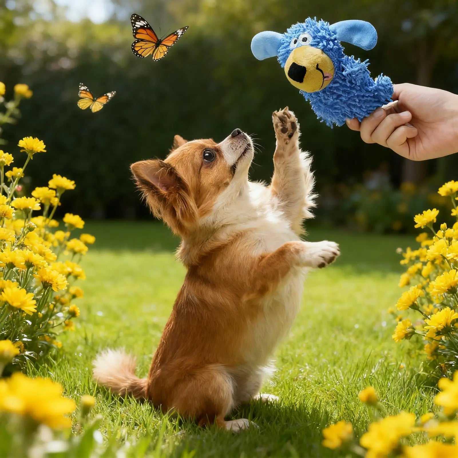 Plush Squeaky Dog Toy Puppy Chew Toys for Teething Enrichment Stimulation Puppy Chewers for Companionship Entertainment Reward Zpaxo