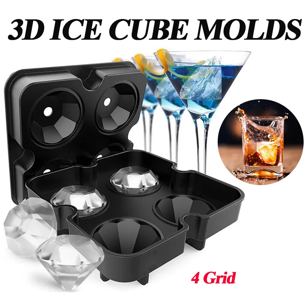 Creative 3D Silicone Ice Cube Tray, Ice Cube Trays for Freezer, Easy Release Ice Cube Molds for Whiskey, Cocktail, Chocolate Zpaxo