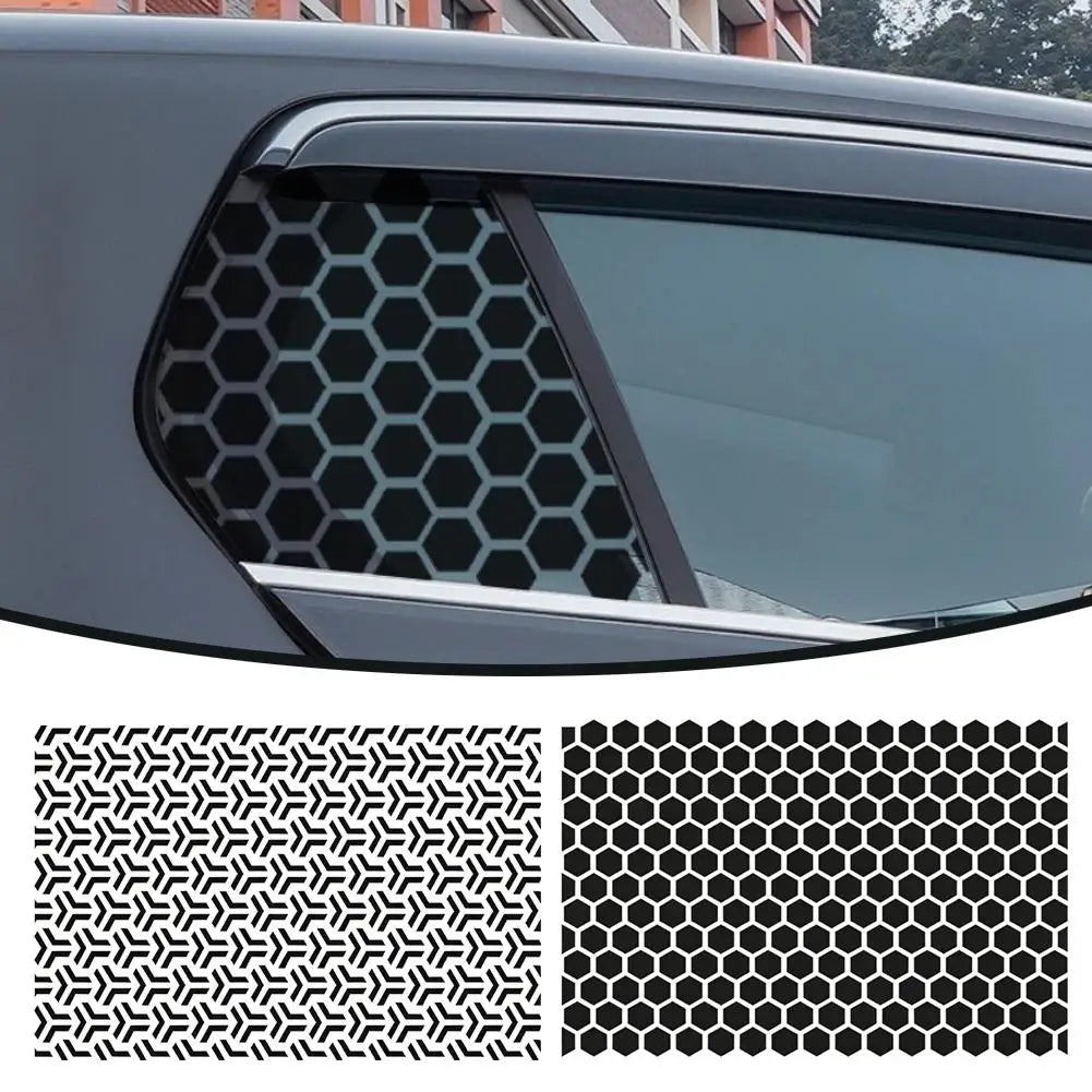 75x50cm Matte Black Honeycomb Car Window Sticker 3D Hexagonal Self-Adhesive Sun Shade Privacy Protection Film Zpaxo
