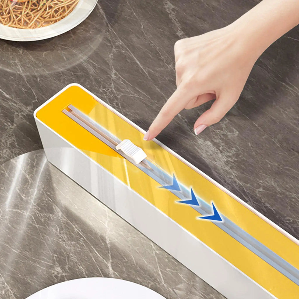 Food Wrap Dispenser Cutter Sturdy Suction Cup Base Aluminum Foil