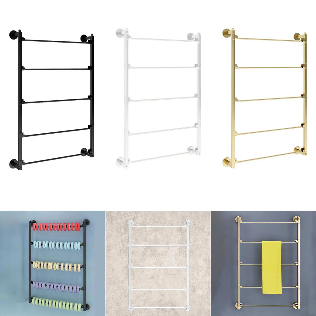 Ribbon Organizer Wall Mount Display Rack Metal Necktie Holder Scarf Rack for Craft Room Wrapping Paper Vinyl Rolls Retail Stores Zpaxo