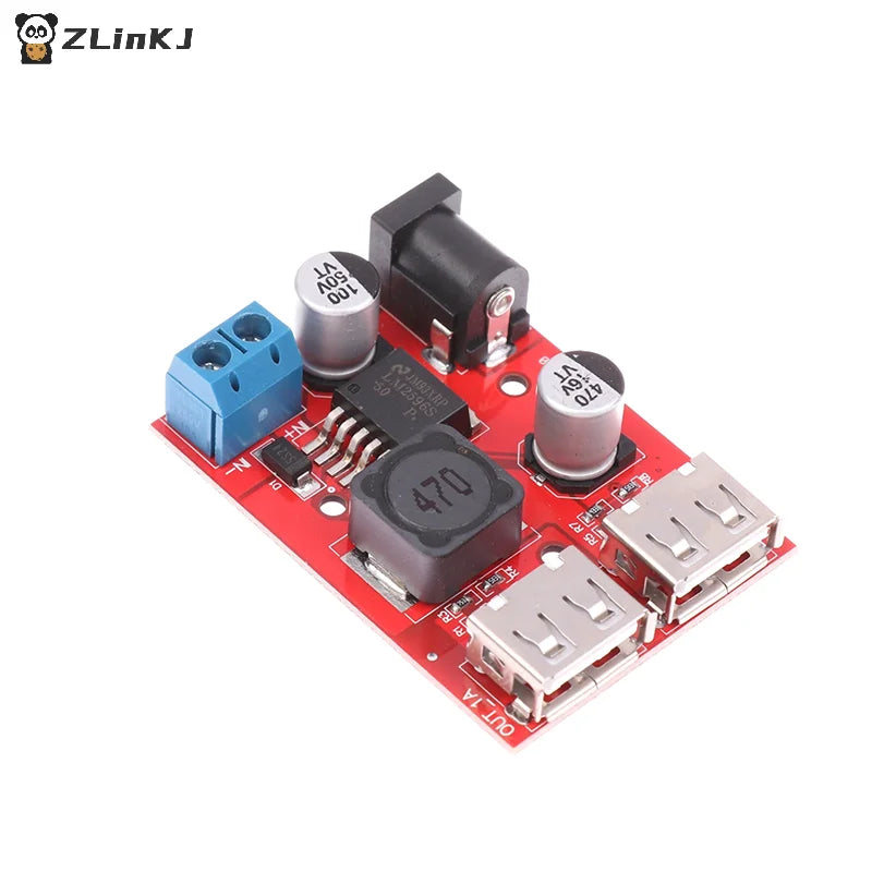 ▶DC 9V 12V 24V 36V To 5V 3A Double USB Charge DC-DC Step-down Converter Car Charging Solar 3A Voltage Regulated Power Module Zpaxo