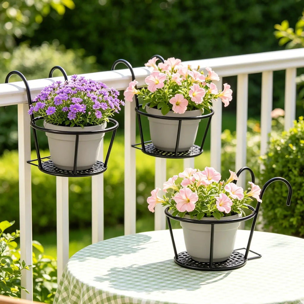 Deck Railing Plant Hanger Iron Weather-resistant Thickened Metal
