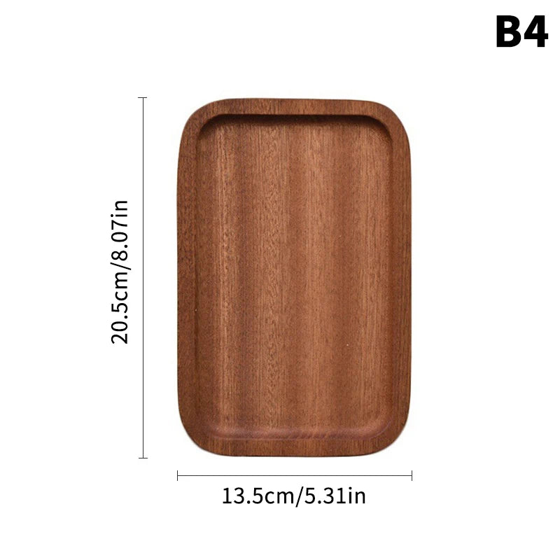 ▶1PCS Wooden Tray - Handmade Dinner Plate for Cake Bread Coffee Tea Serving Ideal for Table Decoration Zpaxo B4