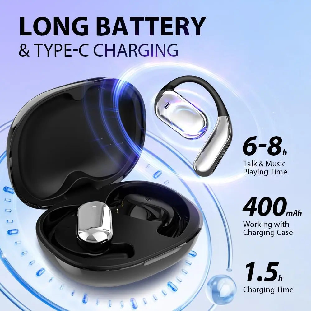 UYUXIO Open Ear Bone Conduction Headphones BT 5 4 Wireless Earbuds