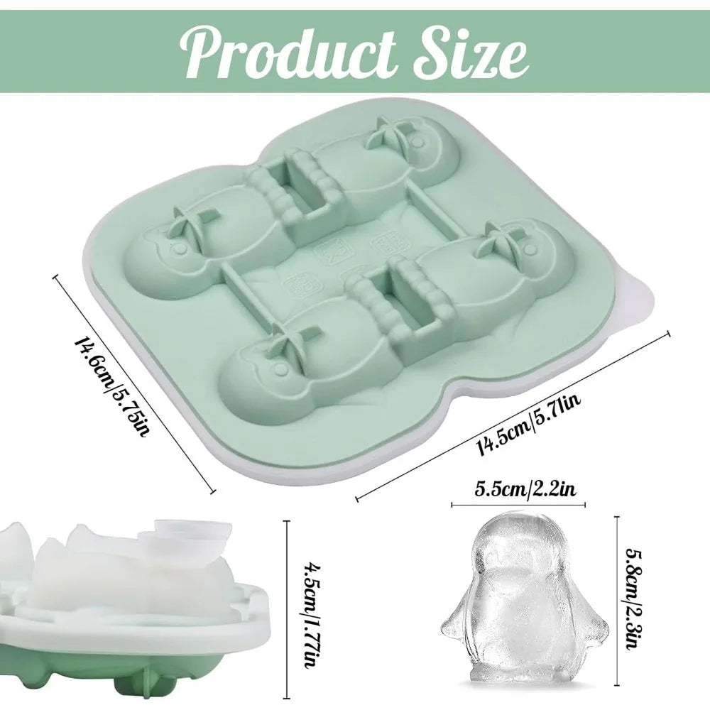 Penguin Ice Cube Mold Large Thick Silicone Whiskey Fun Shape Suitable Zpaxo