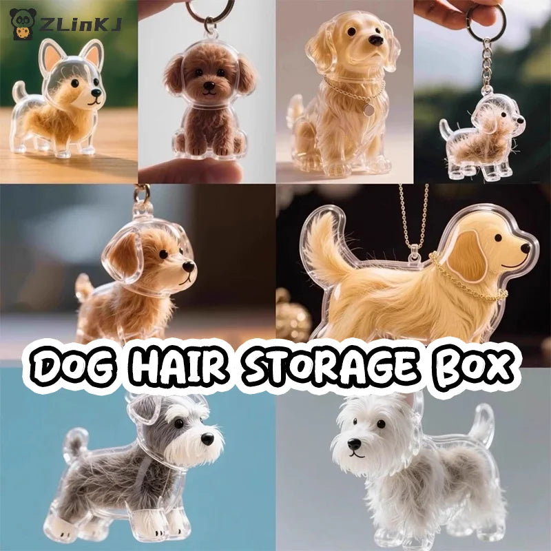 ▶1Pc Clear Puppy Hair Memorial Keepsake Capsule Pet's Dog Fur Container DIY Pendant Keychain Decor Pet Lovers Home Display Gifts Zpaxo
