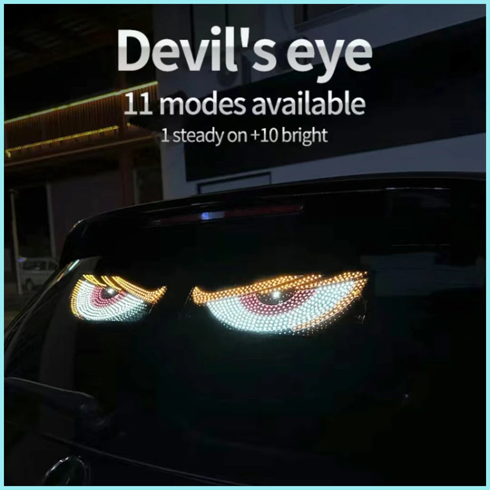 Car Devil's Eye Light RGB Dynamic Demon Decorative Led Display Decor Zpaxo White China Mainland