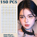 3D Non Piercied Fake Lip Eyebrow Studs Silvery White Pearl Round Nose Nails Ear Stickers Hip Hop DIY Face Makeup Rhinestones Zpaxo 01
