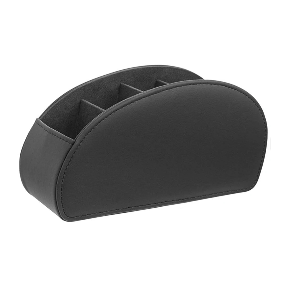PU Leather Remote Organizer – 5-Compartment Bedside Caddy
