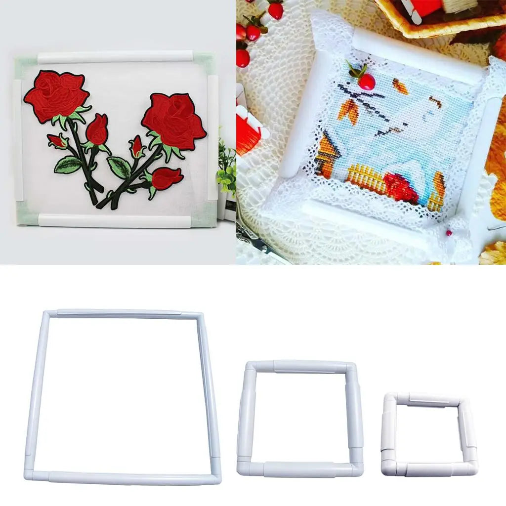 Embroidery Hoop Rings Clip Frame Square Cross Stitch Frame DIY Crafts Sewing Tool for Quilting, Needlepoint, Silk-Painting Zpaxo