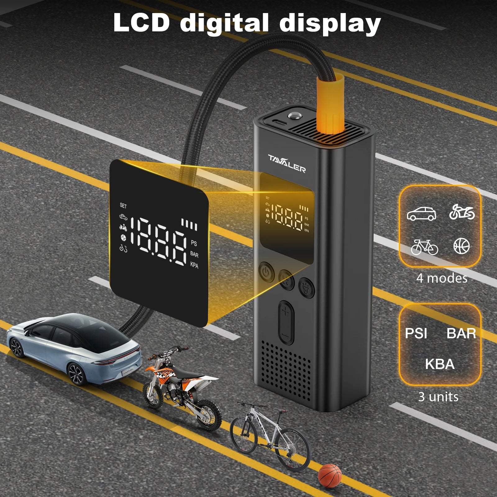 150psi Bicycle Pump Portable Wireless Digital Inflator with Schrader Presta Valve For Car Motorcycle Ball MTB Bike Accessories Zpaxo