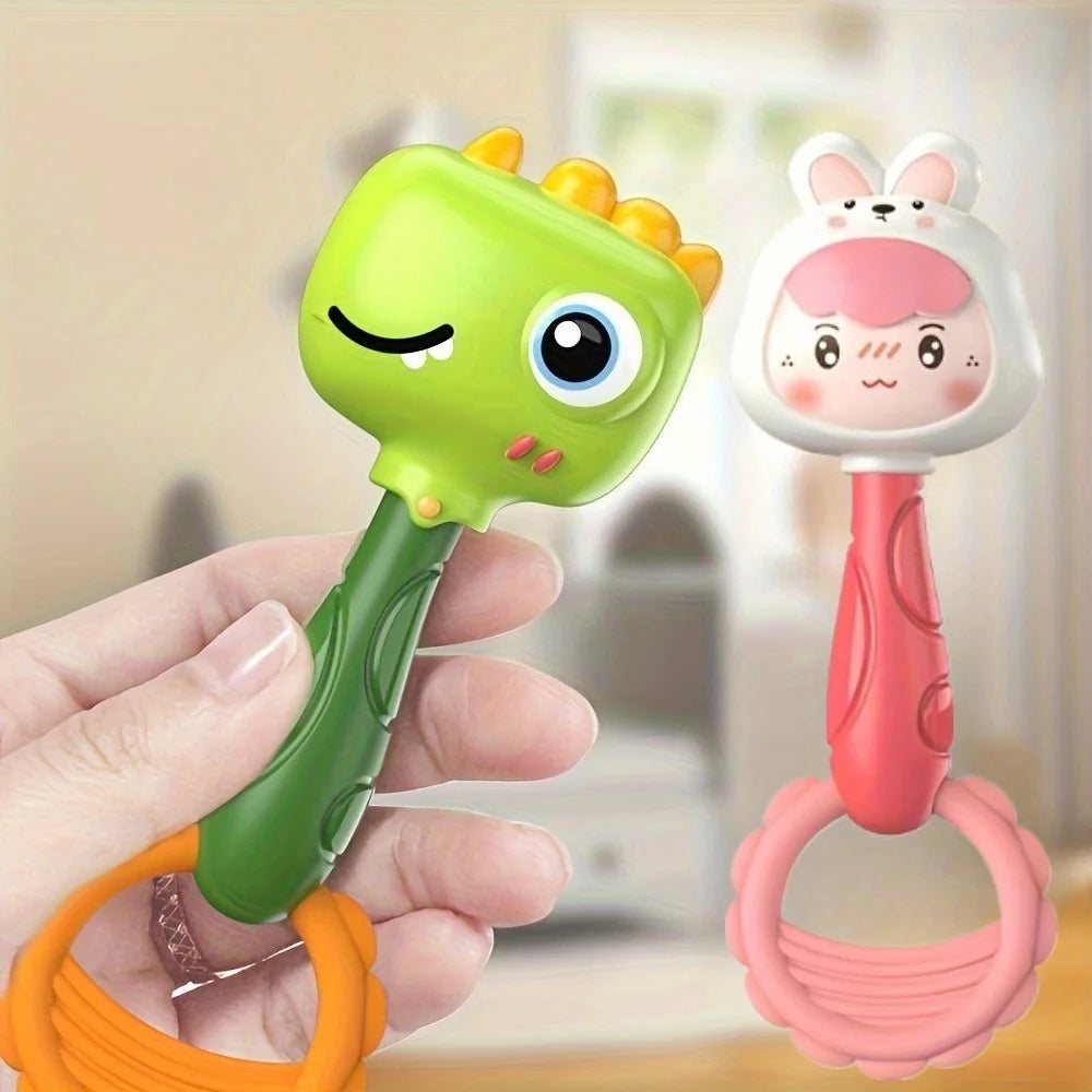 Baby Hand Chime Toy Cute Pink Rabbit Green Dinosaur Design Promotes